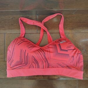 Brooks Women's Sports Bra Coral Geometric M Moisture Wicking Crossback 300614